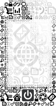 Mobile phone made ??of application icons. Vector illustration on white background
