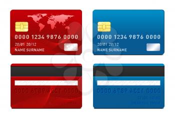 Vector Credit Card template. Front and back side.