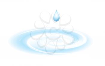 Water drop isolated on white. Vector illustration