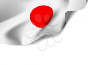 Japan flag on white background. Vector illustration