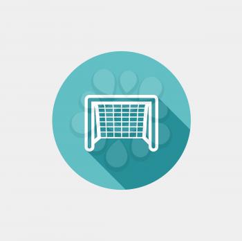 Soccer goal flat icon. Vector on grey background