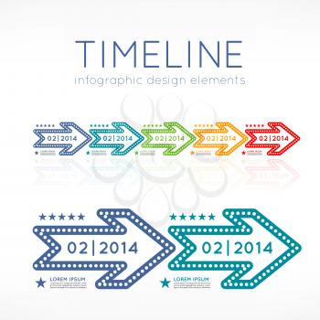 Timeline element vector infographic on light grey background