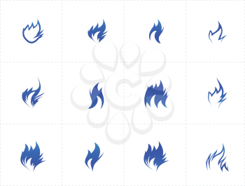 Gas fire icon on white background. Vector illustration