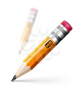 Realistic pencil vector illustration on white background