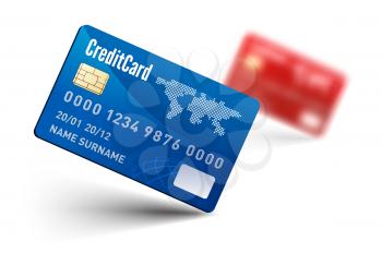 Realistic vector Credit Card on white background
