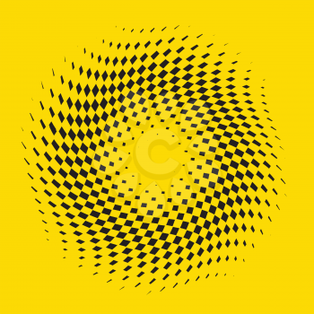 checkered abstract background on yellow background
