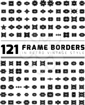 Frame borders in vintage style. Vector illustration