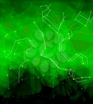 Abstract polygonal space low poly background with connecting dots and lines. Connection structure. Vector science background. Polygonal vector background. 