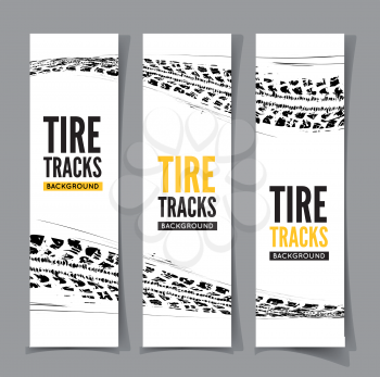 Tire tracks background. Vector illustration. can be used for for posters, brochures, publications, advertising, transportation, wheels, tires and sporting events