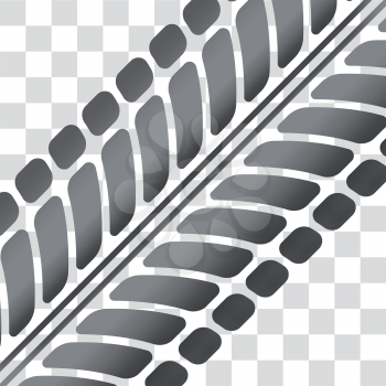 Tire tracks. Vector illustration on checkered background