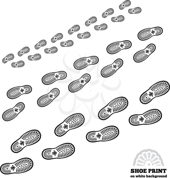 Shoe print vector illustration on white background