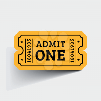 Vector Vintage Ticket Icon on grey background