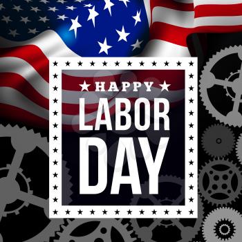 Happy labor day. Vector illustration with USA flag