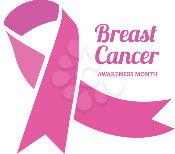Breast cancer awareness symbol, isolated on white. Vector illustration