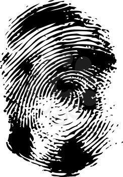Fingerprint on a white background. Vector illustration close-up