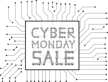 Cyber monday sale. Vector illustration on white background