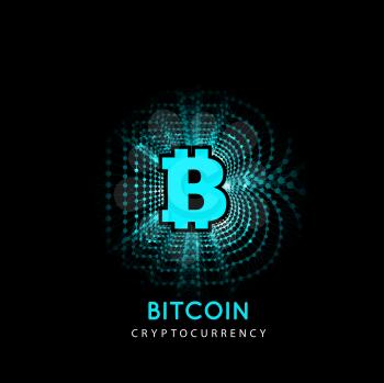 Bitcoin - electronic form of money and innovative payment network. Vector illustration