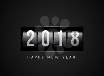 Congratulations on the New Year 2018 against the counter. Vector illustration