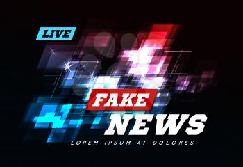 Live Fake News Can be used as design for television news or Internet media. Vector illustration