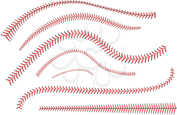 Lace from a baseball on a white background. Vector illustration