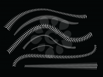 Lace from a baseball on a black background. Vector illustration