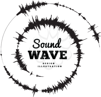 Sound wave spiral form. Vector illustration isolated on white background