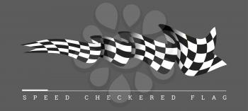 Checkered race flag vector illustration isolated on dark grey background