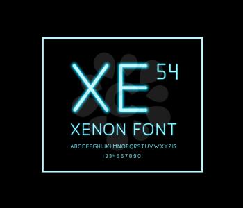 Xenon fonts on black background. Vector neon fonts illustration