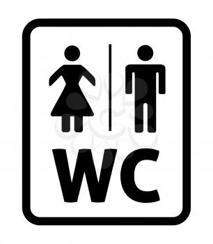 Male and Female icons vector illustartion on white background. Toilet Sign, WC, restroom sign