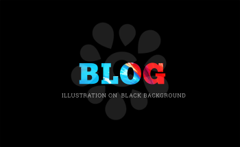 Blog text vector illustration on black background