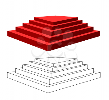 Pyramid with steps.