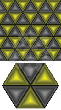 Black and yellow triangles.