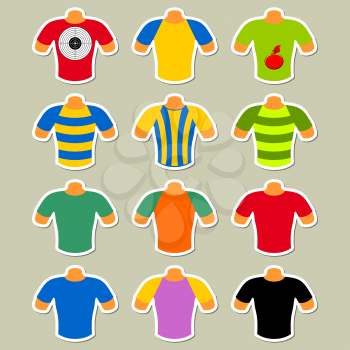 Set of multicolored t-shirts