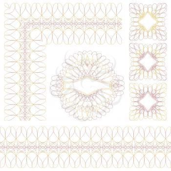 Royalty Free Clipart Image of Guilloche Elements