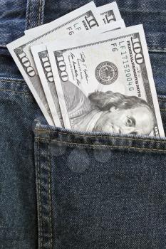 Dollars in a pocket