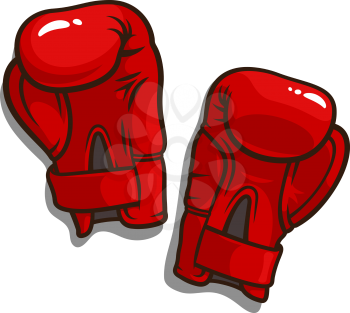Vector illustration of red boxing gloves isolated on white