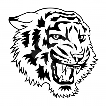 Tiger head vector illustration for t-shirt design
