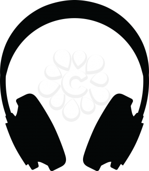 Headphones icon. Headphones vector silhouette isolated on white