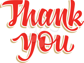 Thank You calligraphic inscription, hand drawn lettering. Thank You card. Vectors