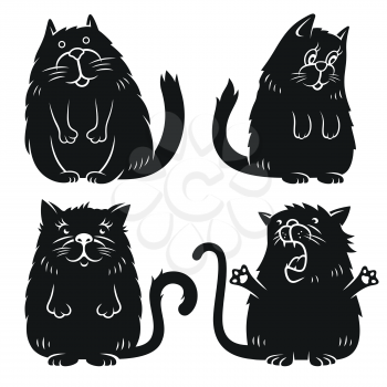 Set of cute cats for childish t-shirt print. Funny graphics for child t shirt design. Vectors