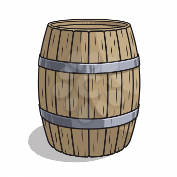 Hand drawn vector illustration of wooden barrel