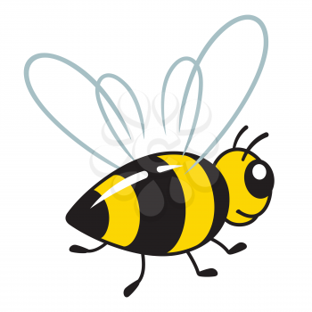 cartoon bee vector illustration on white background