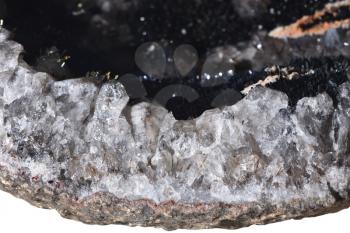Beautiful Quartz Goethite Gemstone, Close Up, Minerals.