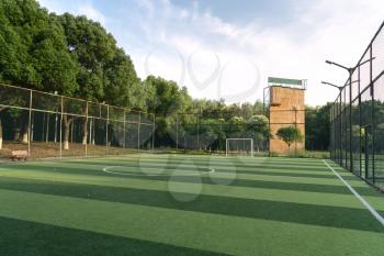 The football field in a public park. Photo in Suzhou, China.