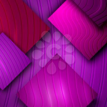 3D Abstract Colorful Background with Cut Flare Elements, Elegant Geometric Pattern, Engraved Effect, Unusual Colorful Banner, Modern Vector Illustration Art Design