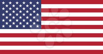 American flag of the United States of America - Proportions: 1.9:1 - Colors: White, Old Glory Red, Old Glory Blue