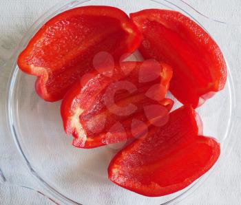 red peppers (Capsicum) aka bell peppers vegetables vegetarian and vegan food