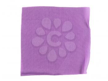 Purple fabric swatch over white background