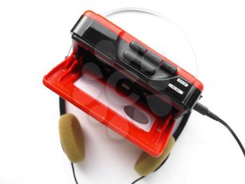 Vintage portable personal stereo tape cassette player from the eighties