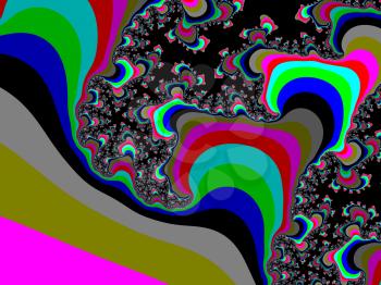 Colour abstract fractal illustration useful as a background